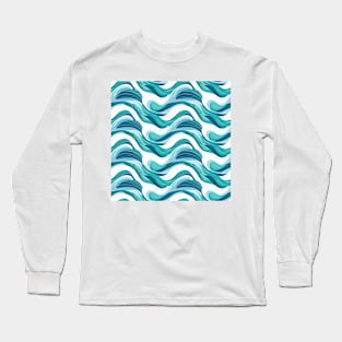 Ephemeral Crests: Hokusai Waves Reimagined Long Sleeve T-Shirt